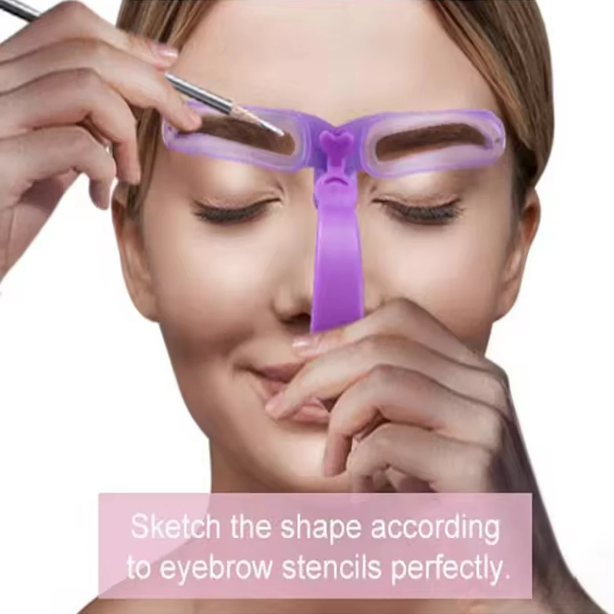 Beauty Makeup Tools Set - 8 In 1 Reusable Eyebrow Stencil