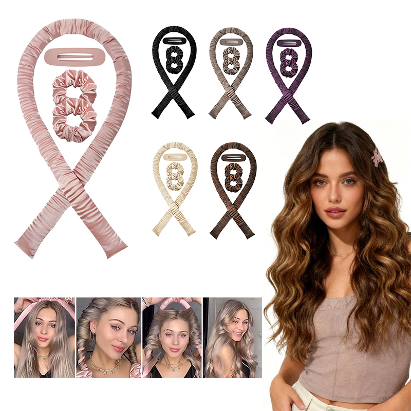Hair Curling Wand - 4pcs Heatless Curling Rods No Heat