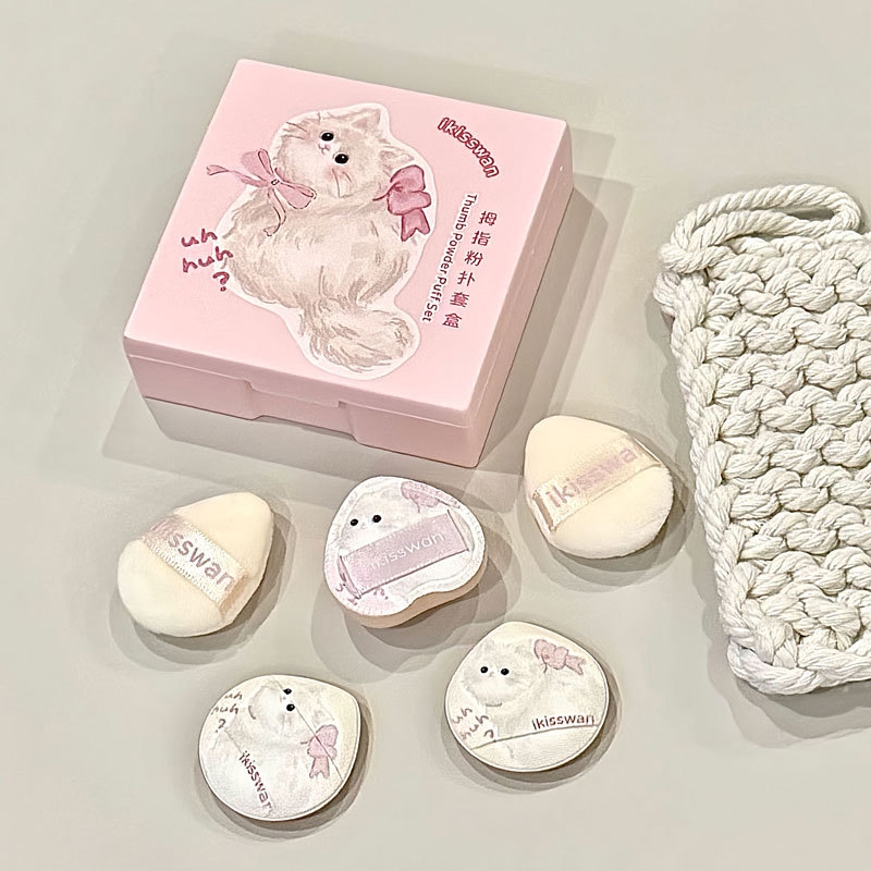 5Pcs Cute Mini Finger Puff Set - Beauty Makeup Tools Set review and price