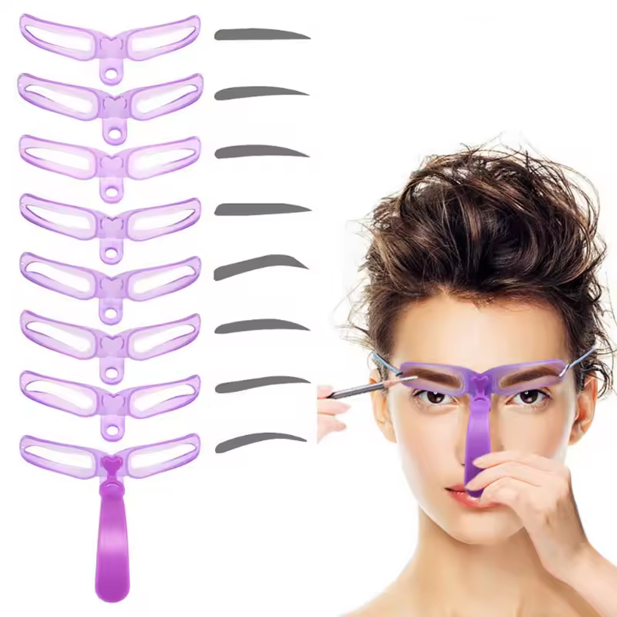 8 In 1 Reusable Eyebrow Stenci - Beauty Makeup Tools Set review and price