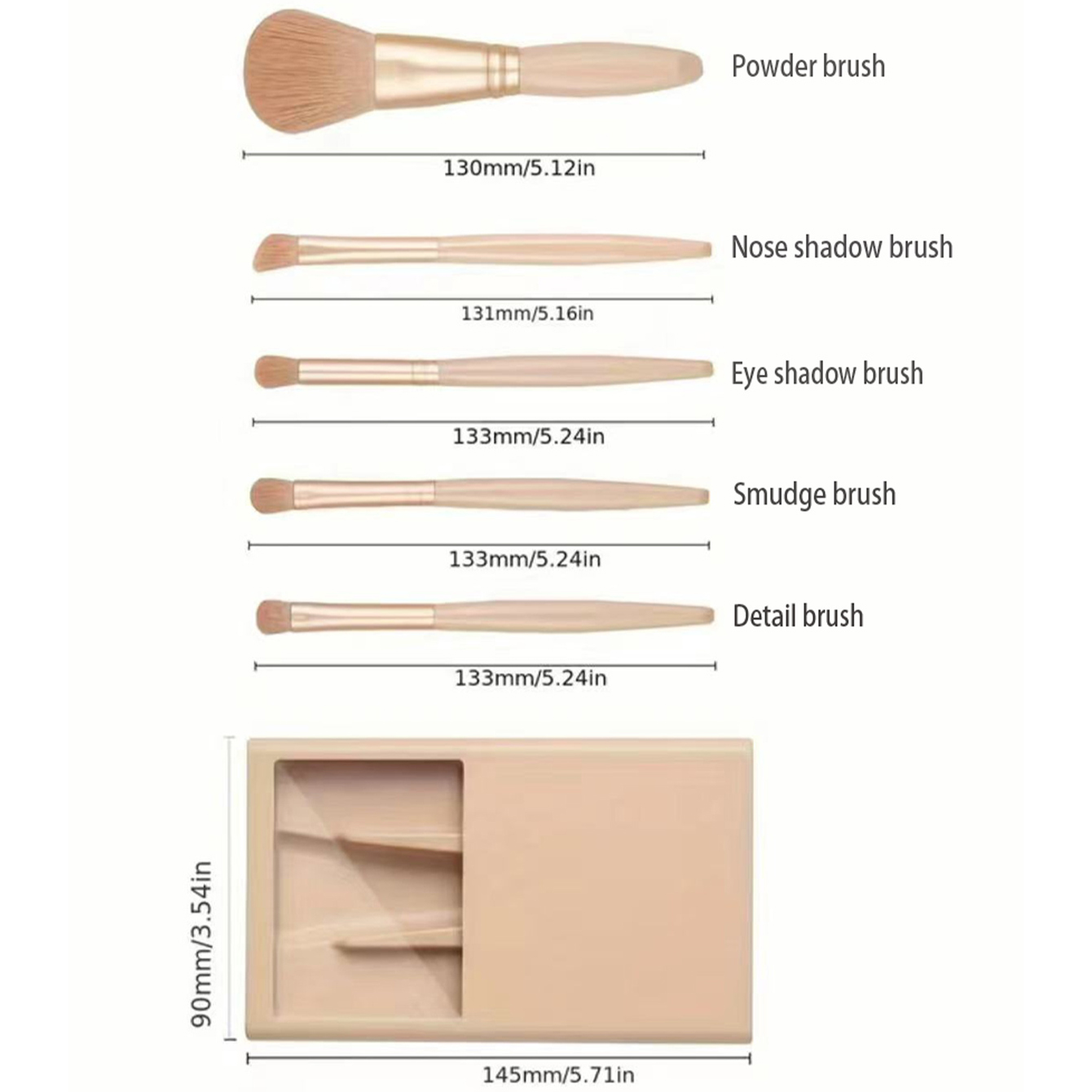5pcs Cosmetic Brush Kit With M - Beauty Makeup Tools Set review and price